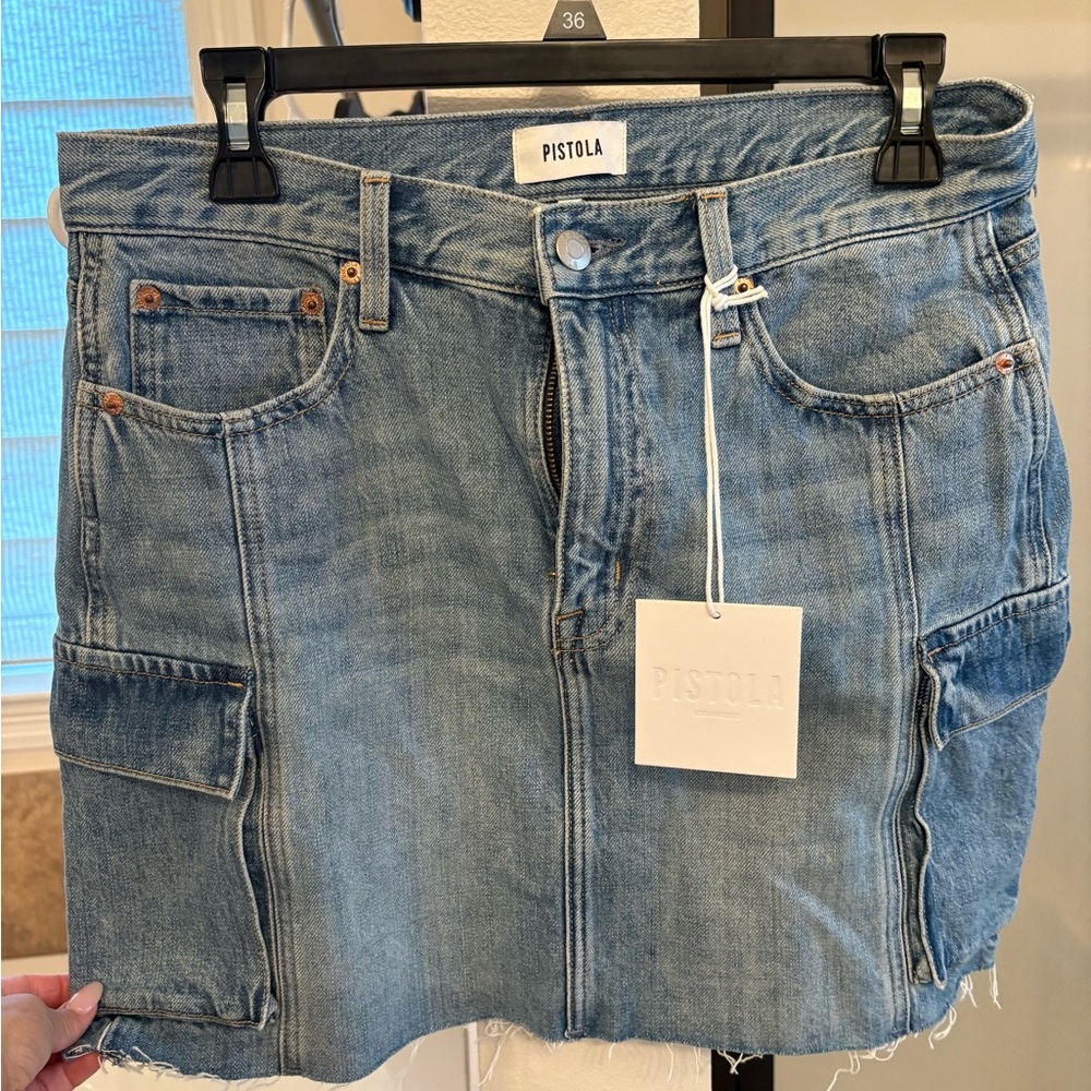 Pistola Light Blue Denim Mini Skirt